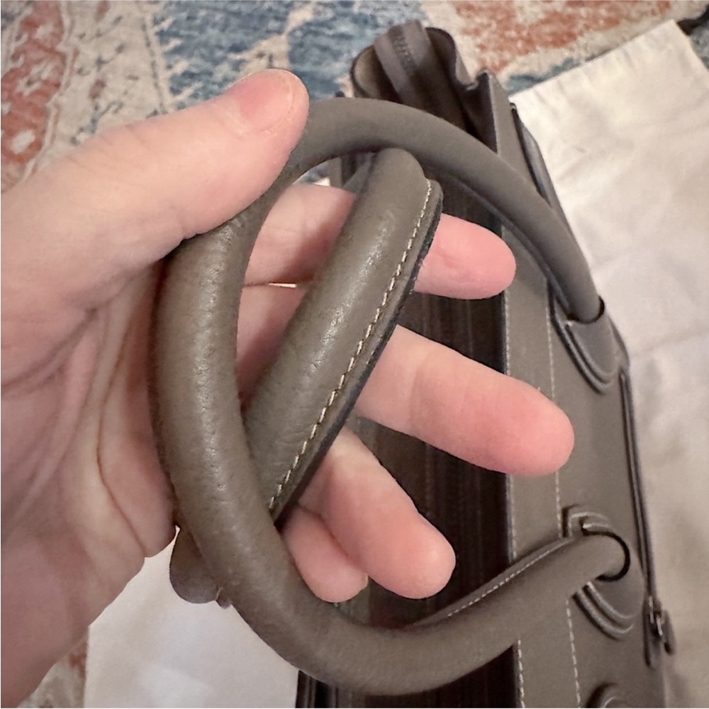 SOLD‼️Celine small luggage top handle satchel Gray taupe Leather Tote Bag - Picture 8 of 16